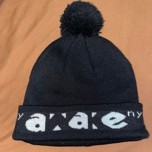 Awake ny block out logo beanie black white headwear streetwear fashion new hype